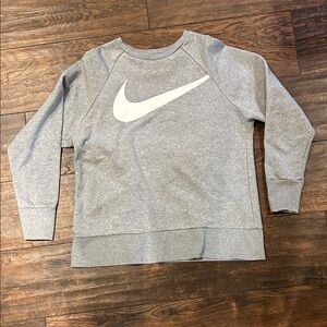 Nike Dri-fit Gray Sweatshirt with White Logo; Women’s Med.